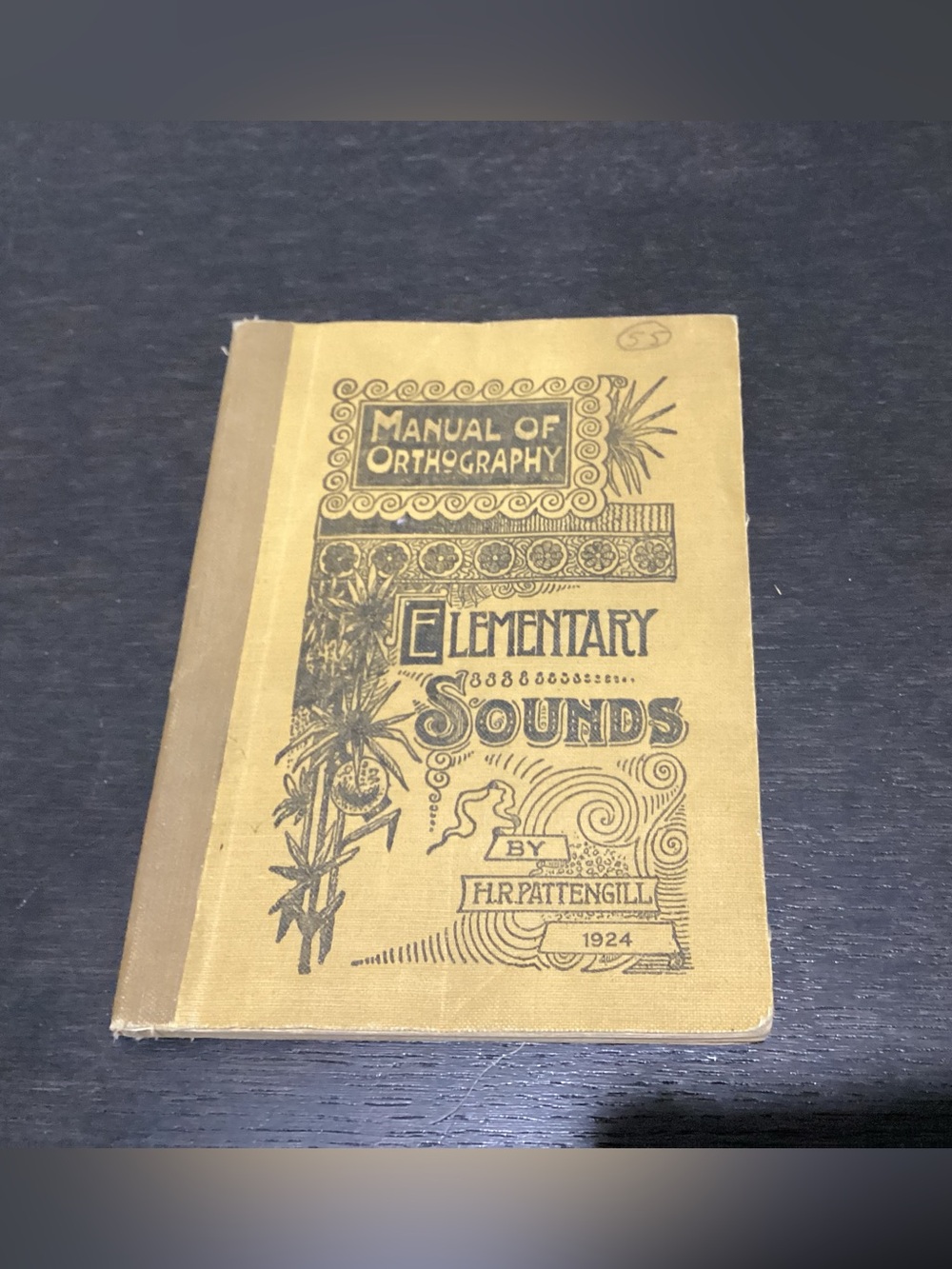 Antique Copy of Manual of Orthography and Elementary Sounds, educational book.